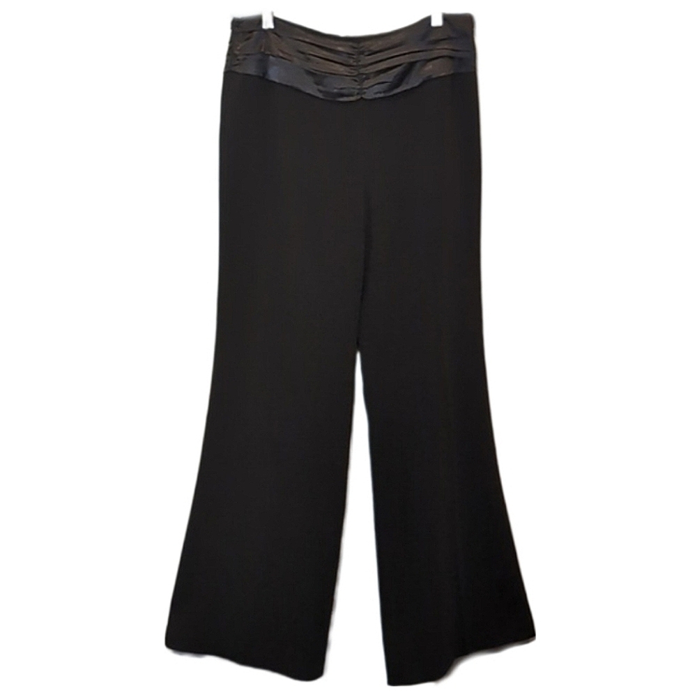 BIANCA NYGARD Pleated Satin Waist Dress Pants Wide Leg  Flowy Lined High Rise